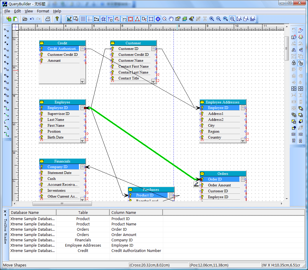 Схема базы данных в visio