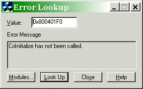  [Error Lookup screen shot - 7K] 