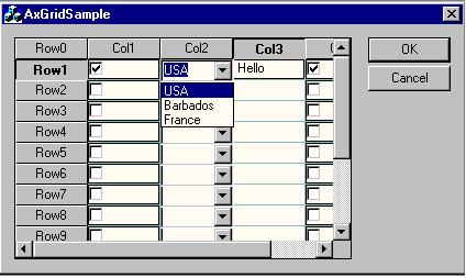 Free Activex Grid Control Written With Mfc Source Code Vc Example